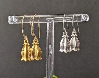 Bellflower Earrings / Lily of the Valley Dangle Earrings (Gold or Silver tone) / Includes Gift Tin