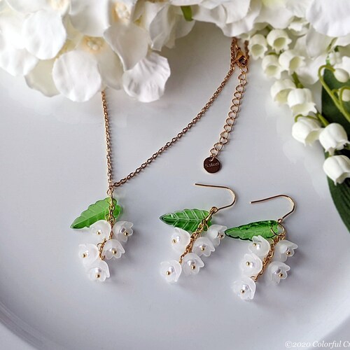 Lily of the Valley Dangle Earrings Flower Dangle Earrings - Etsy