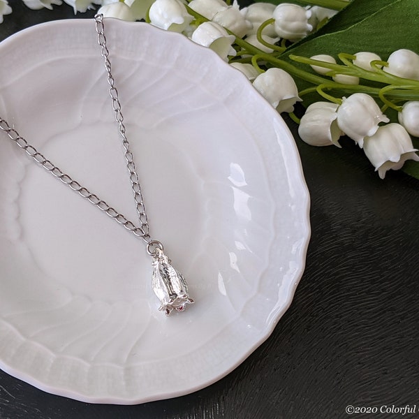 Bellflower Necklace / Lily of the Valley Necklace (Gold or Silver tone) / Includes Gift Tin