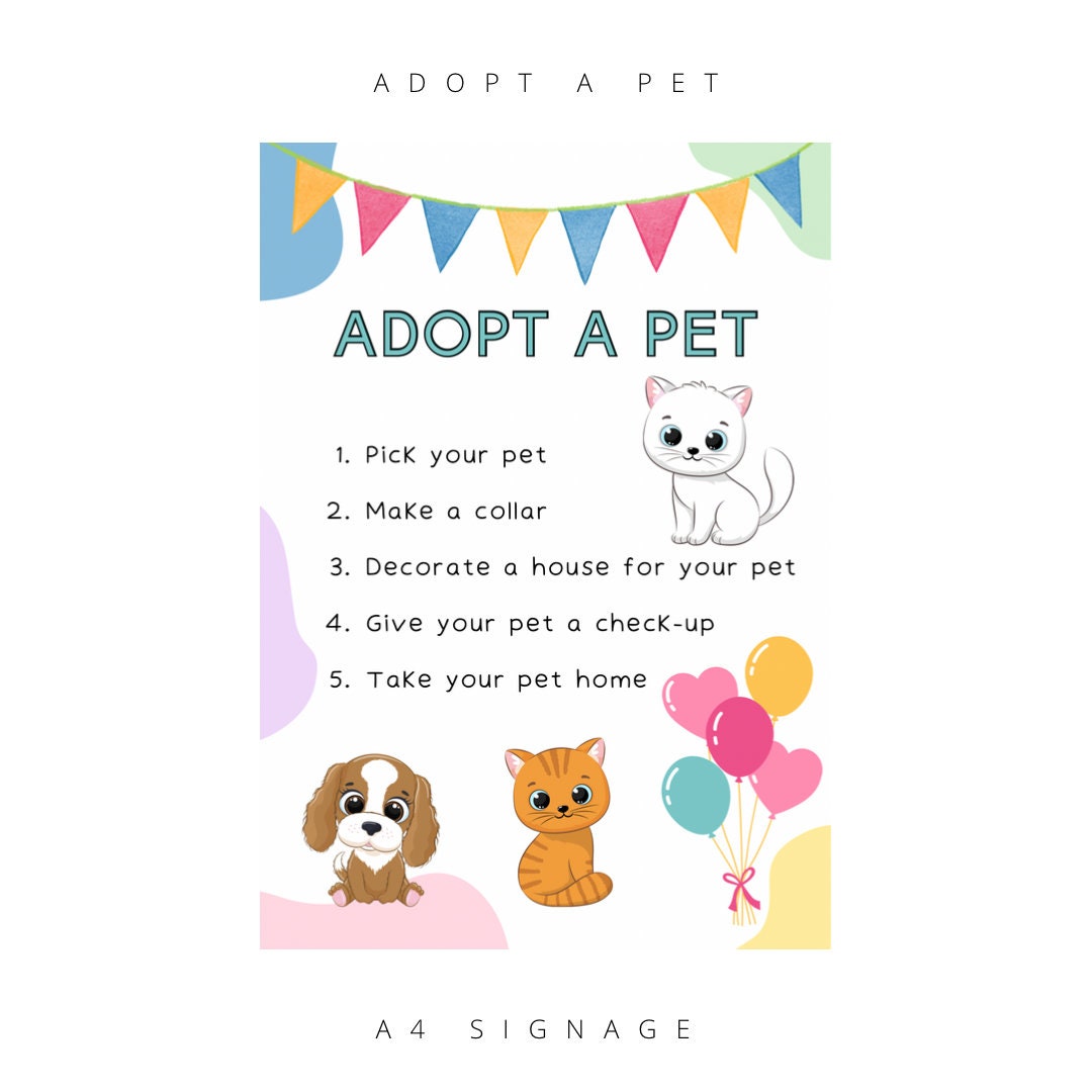 Adopt a Pet Party Printables Etsy Adopt a Pet Party Printables Etsy