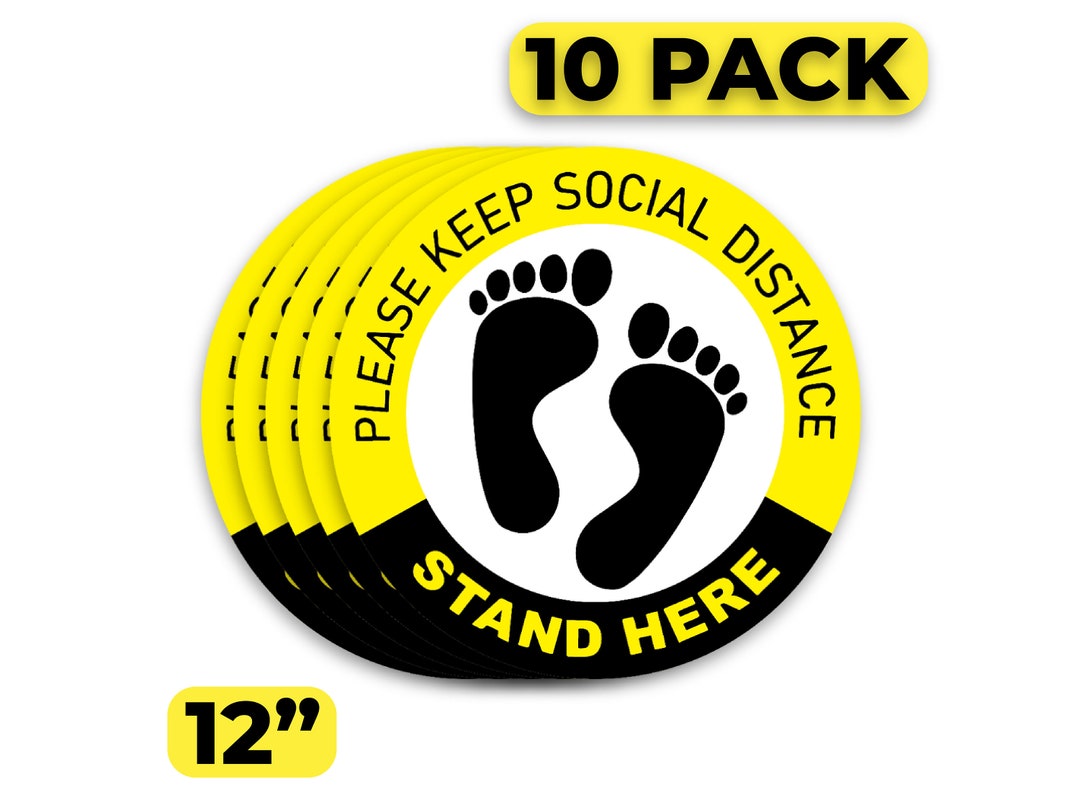 10 Pack Social Distancing Floor Decal Stickers 6 Foot Etsy
