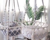 Macrame Cat Hammock Woven Boho Wall Hanging Pet Hammocks Dog Bed, Macrame Cat Swing Hanger Large Pet Furnitures Supplies Toys Cat Cave Gifts