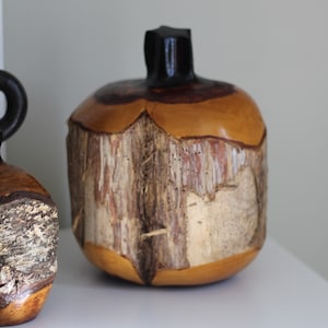 Hand-carved Cedar Wooden Pumpkin Seasonal Fall Decor