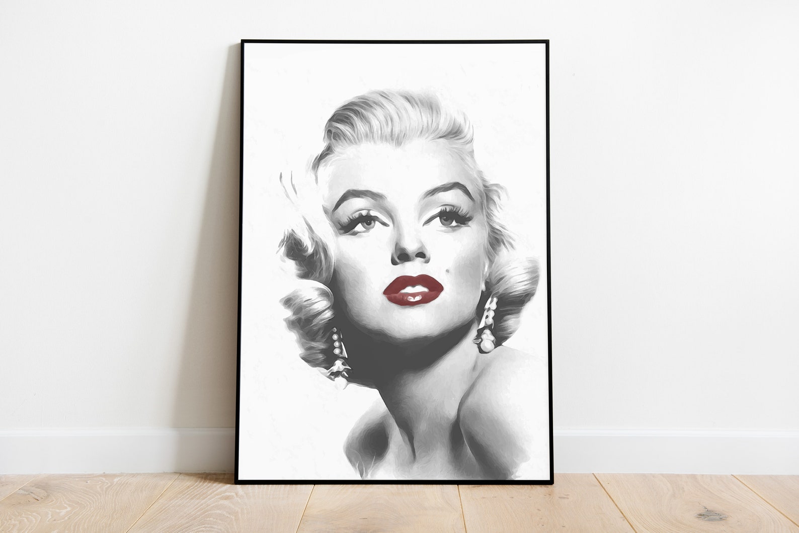 Marilyn Monroe Art Printable Portrait in Black and White - Etsy