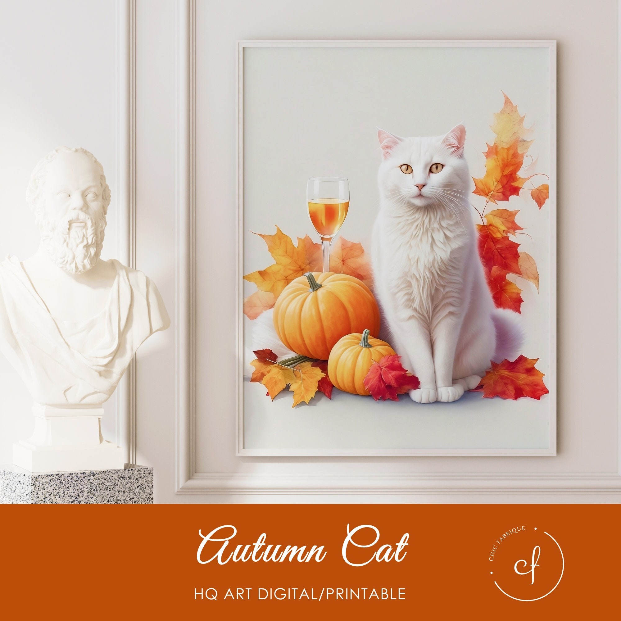 Halloween Cat Art Wall Printable Gift for Cat Lovers Cat - Etsy