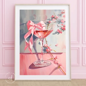 Trendy Martini, Summer Coastal Gift, Martini Lovers, Wall Art Martini, Martini Retro Art, Martini Art Painting, Preppy Dorm Decor, Bar Cart