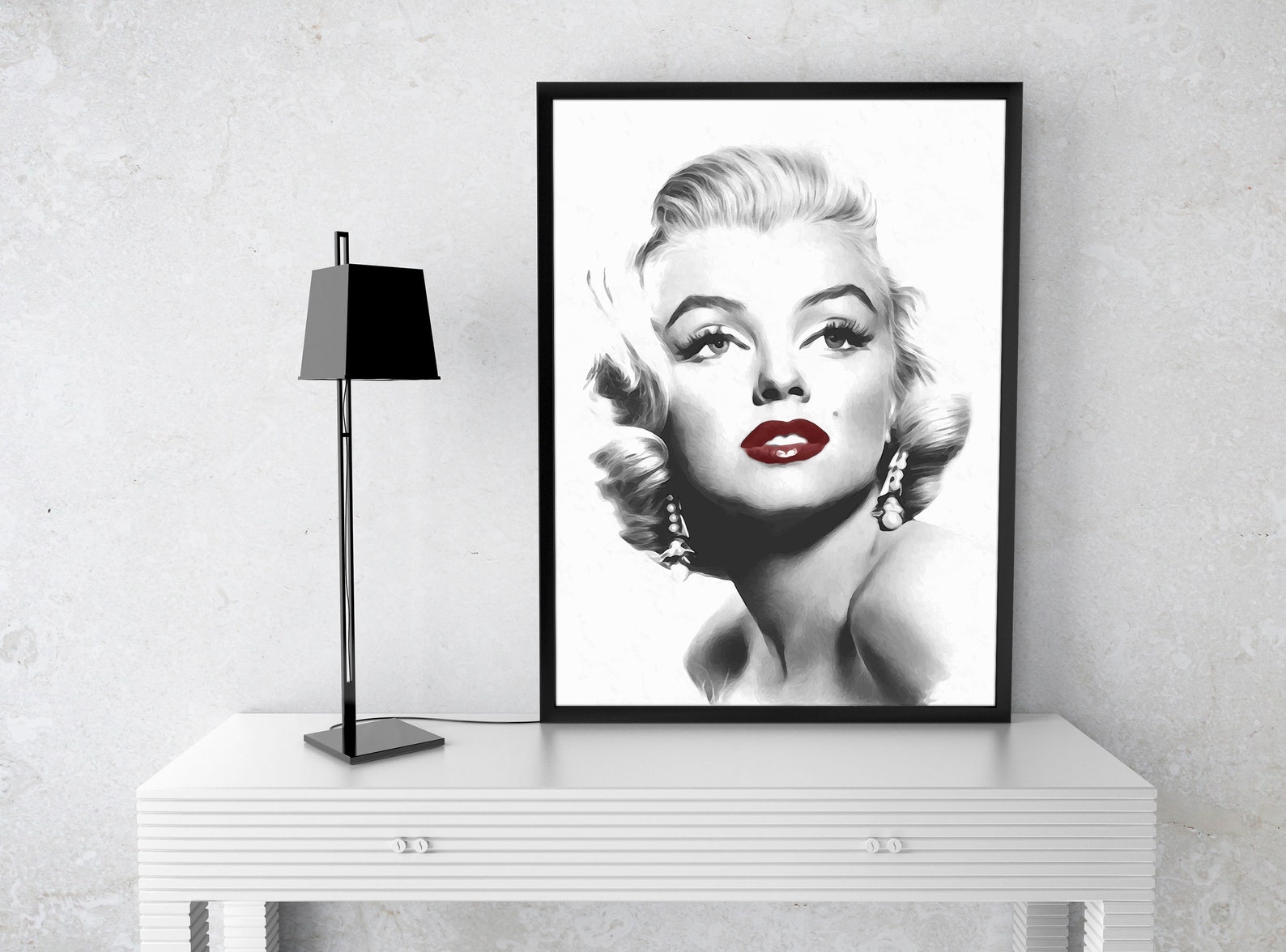 Marilyn Monroe Art Printable Portrait in Black and White - Etsy