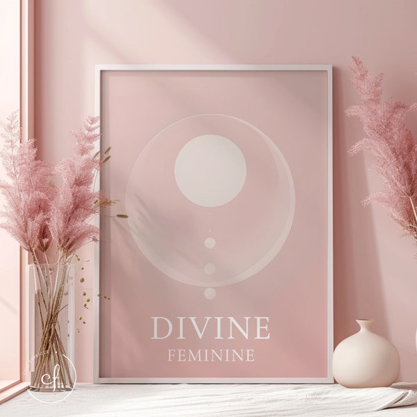 Divine Feminine Art, Divine Feminine poster, Feminine Energy, Girly Wall Art, Self Love Poster, Pink Wall Decor Prints, Spiritual Art Print