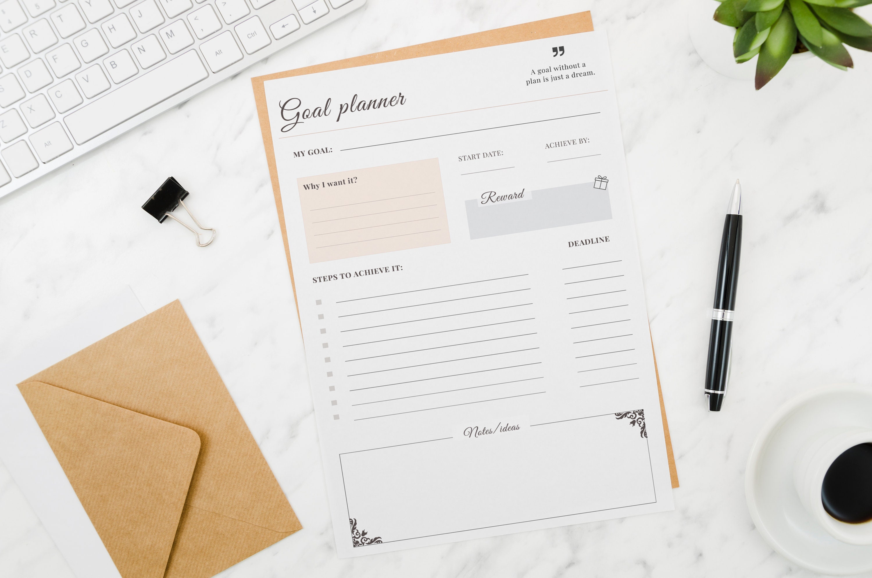 Motivation Planner Layout Goal Planner Printable, Motivational Plan for Dream Achieving - Etsy