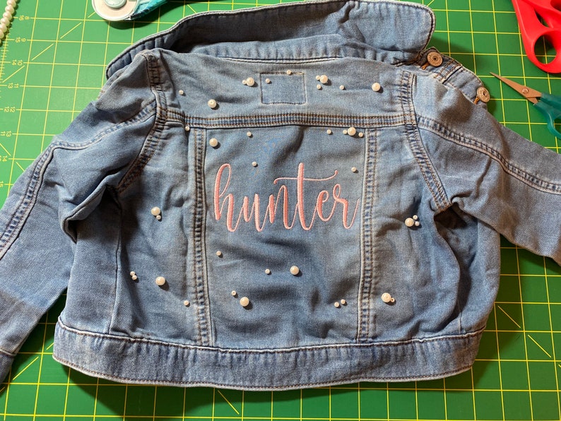 Baby and Toddler 3m 5T Custom Embroidered Denim Jacket, Baby Gift, Toddler Gift, First Birthday Gift, Newborn Gift image 4