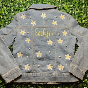 Baby and Toddler 3m 5T Custom Embroidered Denim Jacket, Baby Gift, Toddler Gift, First Birthday Gift, Newborn Gift Bild 2