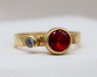 ruby silver ring, handmade jewelry, christmas gift, gift for her