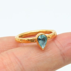 Blue Topaz Ring Stacking Dainty Ring  Engagement Ring  December Birthstone  Swiss Blue Topaz  925K Sterling Silver Ring Black Friday