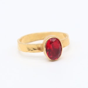 Ruby Ring Solid Silver  925K Sterling Silver  Minimalist Ring  Mothers Day  Handmade Authentic Ring  Personalized Gift Rings For Women