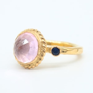 Pink Topaz Ring Stacking Dainty Ring  Engagement Ring  December Birthstone  Swiss Blue Topaz  925K Sterling Silver Ring