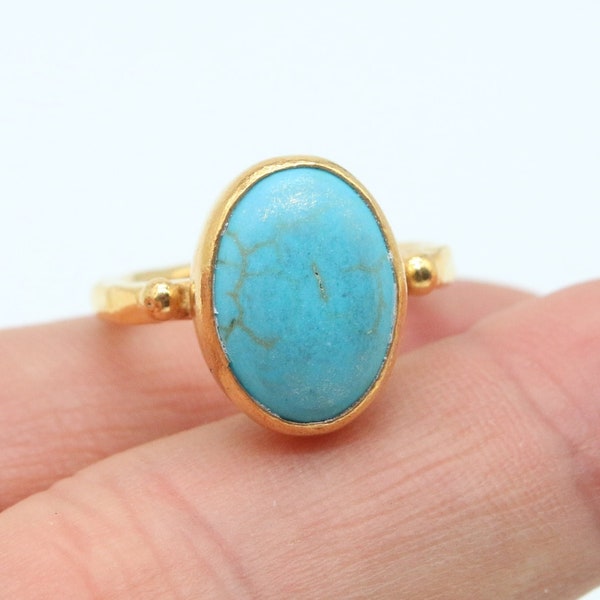 Turquoise Ring 925K Silver Roman Art Jewelry Solitaire Silver Ring Ancient Custom Order  Dainty Ring  Minimalist Ring Rings For Women