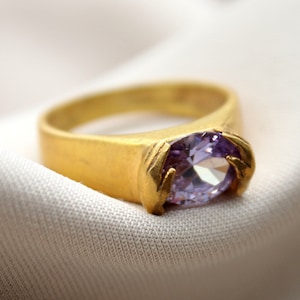 Amethyst Silver Hand Ring Handmade Jewelry Christmas Gift