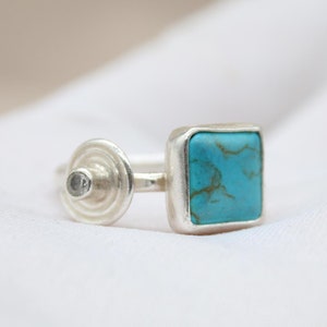 Turquoise Silver Ring, Handmade Gift, Christmas Gift