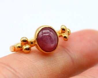 Bague rubis, argent sterling 925 carats, bague faite main avec pierres précieuses