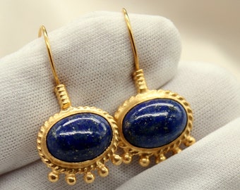 Lapis Lazuli Silver Earrings  10x14mm Lapis Lazuli Earrings