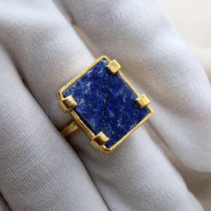 Lapis Lazuli Ring Solid Silver  Christmas Gift Handmade Jewelry
