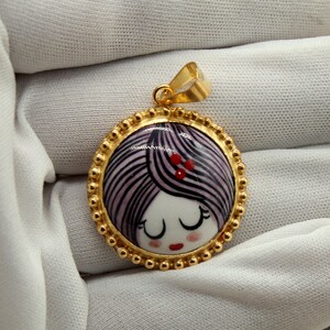 Handmade Ceramic Silver Pendant Tile Jewelry Ceramic Jewelry Handmade Jewelry