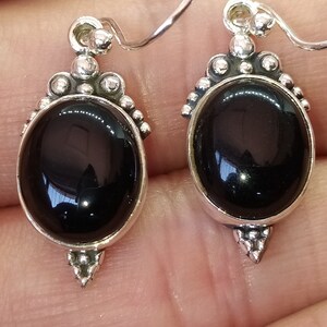 Onyx Ohrringe Massiv Silber 925K Sterling Silber Muttertag Antike Handgemachter Schmuck Minimalist Ohrringe Römische Kunst Onyx Ohrringe