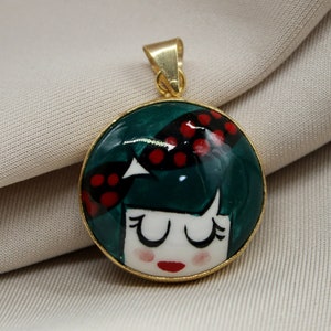 Handmade Ceramic Silver Pendant Tile Jewelry Ceramic Jewelry Handmade Jewelry
