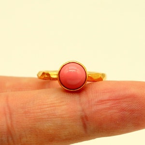 Coral Silver Ring Handmade Ring