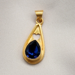 Natural Sapphire Pendant 925K Sterling Silver Christmas Gift