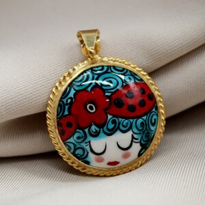 Handmade Ceramic Silver Pendant Tile Jewelry Ceramic Jewelry Handmade Jewelry