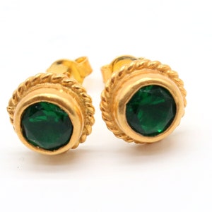 7mm Natural Emerald Earrings  925K Sterling Silver  Elegant  Stud Earrings  Bridesmaid Gift  Authentic Silver Earrings Emerald Stud Earring