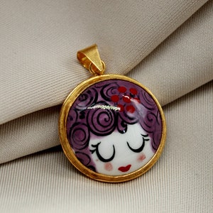 Handmade Ceramic Silver Pendant Tile Jewelry Ceramic Jewelry Handmade Jewelry
