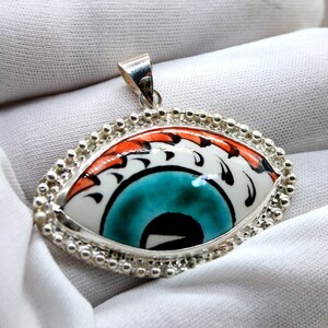 Handmade Ceramic Silver Pendant Tile Jewelry Ceramic Jewelry Handmade Jewelry