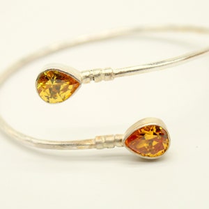 Citrine Silver Bracelet Silver 925k Silver Sterling Jewelry 24K Gold Over Authentic Bracelet Handmade silver Bracelet bracelet for women