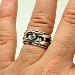 Blue Topaz Silver Ring Stacking Authentic Ring  Engagement Ring  December Birthstone  Swiss Blue Topaz  925K Sterling Silver Ring