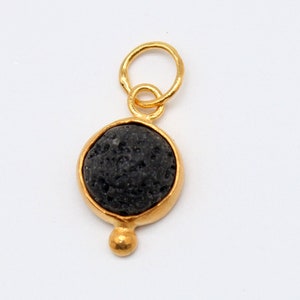 Handmade 24K Gold Over Sterling Silver Lava Pendant