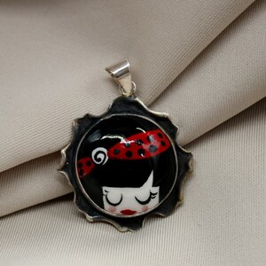 Handmade Ceramic Silver Pendant Tile Jewelry Ceramic Jewelry Handmade Jewelry