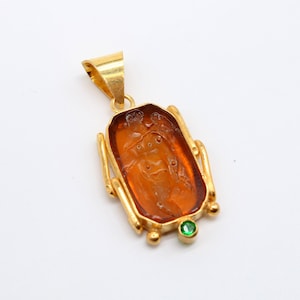 Godin Nike-hanger, handgemaakte diepdrukglas ketting, 925 sterlingzilveren vergulde sieraden, Griekse mythologie charme, unieke Moederdag