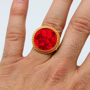 Coral Ring 925 Solid Sterling Silver  Handmade Silver Ring  Natural Dark Deep Red Coral Marjan Ring  Engraved Women Ring Rings For Women