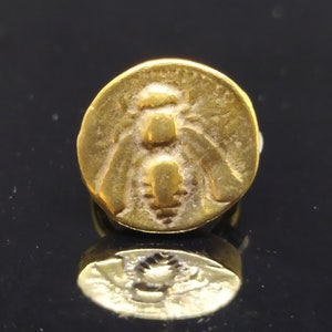 Signet Ring Roman Coin Sterling Silver Ring 24k Gold Over Coin Ring  Gold Vermeil   Gold Overlay Ring Ancient Greek Coin Ring  Signet Ring