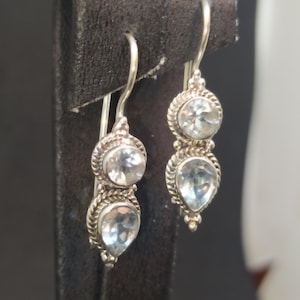 Topaz Silber Tropfen Ohrringe