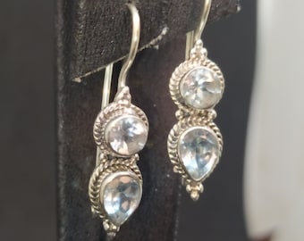 Topaz Silver Drop Earrings