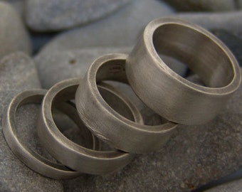 Sterling Silver Hammered Band Ring, Promise Ring