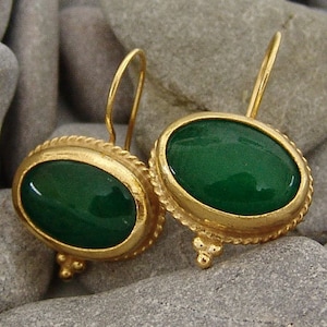 Jade Silver Earrings Silver Sterling Dangle Earrings 24k Gold Over Green Stone Earrings Birthstone Dainty Gift
