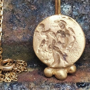 Commander Ancient Greek Roman Art Figured Signet Necklace Silver Necklace  Silver Jewely  Dainty Gift  Ancient Necklace Artisan Necklace
