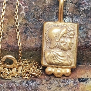 Roman Art Ancient Greek Rome Commander Figured Signet Necklace Silver Necklace  Silver Jewely  Dainty Gift  Artisan Necklace