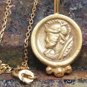 Commander Ancient Greek Roman Art Figured Signet Necklace Silver Necklace  Silver Jewely  Dainty Gift  Ancient Necklace Artisan Necklace