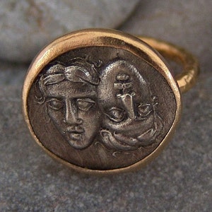 Roman Coin Sterling Silver Ring 24k Gold Over Coin Ring Gold - Etsy