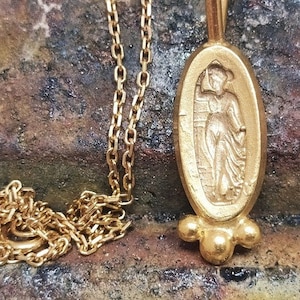 Antique Angel Figured Signet Necklace Silver Necklace  Silver Jewely  Dainty Gift  Ancient Necklace Artisan Necklace